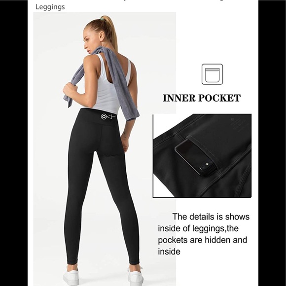 Compression Yoga Pants w/Inner Pockets/High Waist - Picture 4 of 9